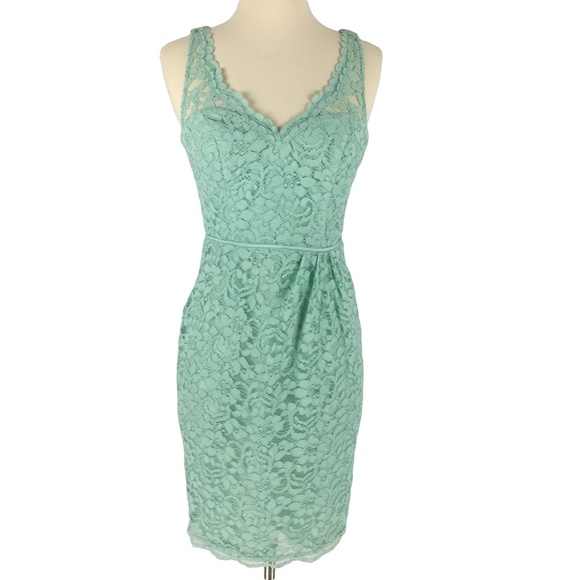 David's Bridal Short Tank Lace Dress w/ V Neckline - Picture 2 of 7